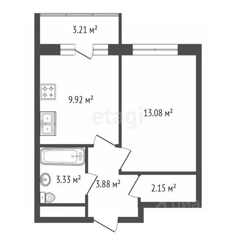 1-к кв. санкт-петербург ул. русановская, 28 (32.5 м) - Фото 1