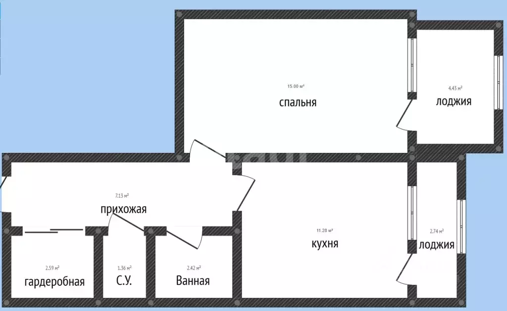 1-к кв. Дагестан, Каспийск ул. Зейнудина Батманова, 12 (47.0 м) - Фото 2