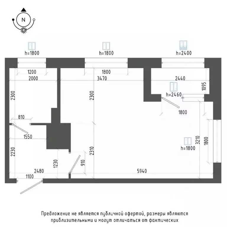 Студия Санкт-Петербург бул. Измайловский, 9 (34.9 м) - Фото 1