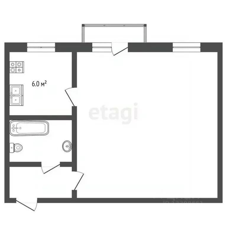 2-к кв. Томская область, Томск ул. Усова, 23 (44.2 м) - Фото 1