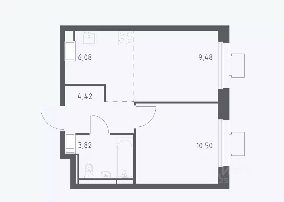 1-к кв. Московская область, Люберцы городской округ, Мирный пгт ул. ... - Фото 1