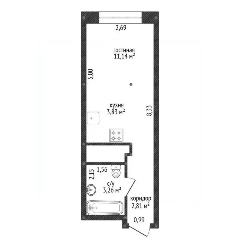 Студия Башкортостан, Уфа Комсомольская ул., 21 (44.1 м) - Фото 1