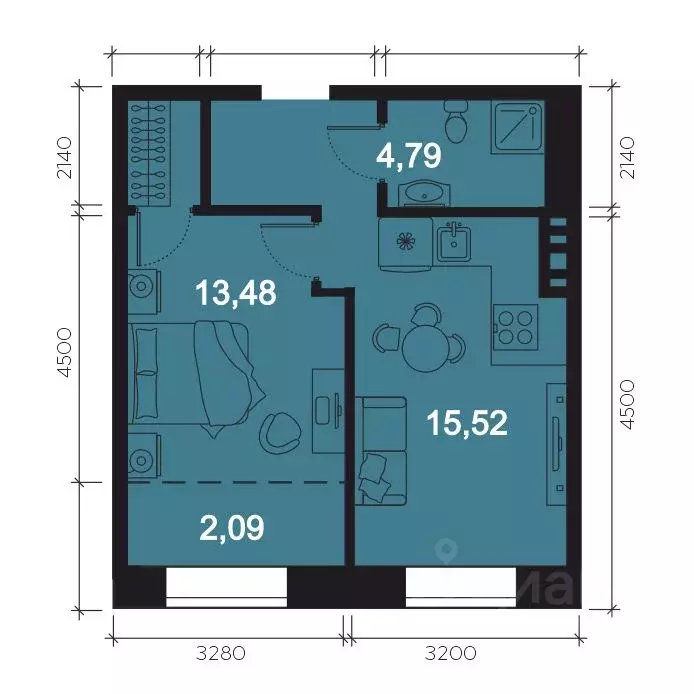 1-к кв. Иркутская область, Иркутск наб. Верхняя, 131 (42.8 м) - Фото 1