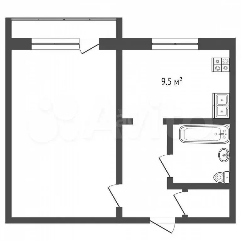 1-к. квартира, 37,5 м, 5/10 эт. - Фото 0
