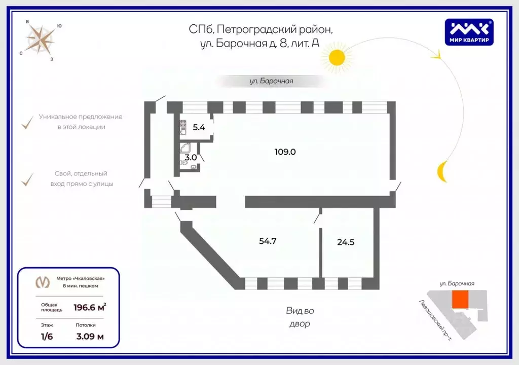 Помещение свободного назначения в Санкт-Петербург Барочная ул., 8 (197 ... - Фото 2