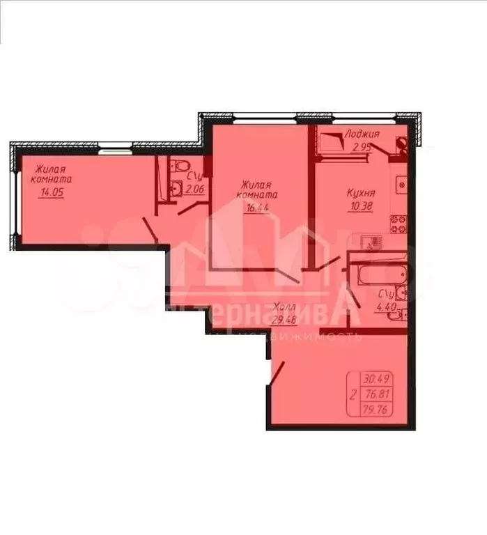 2-к. квартира, 80 м, 5/9 эт. - Фото 0