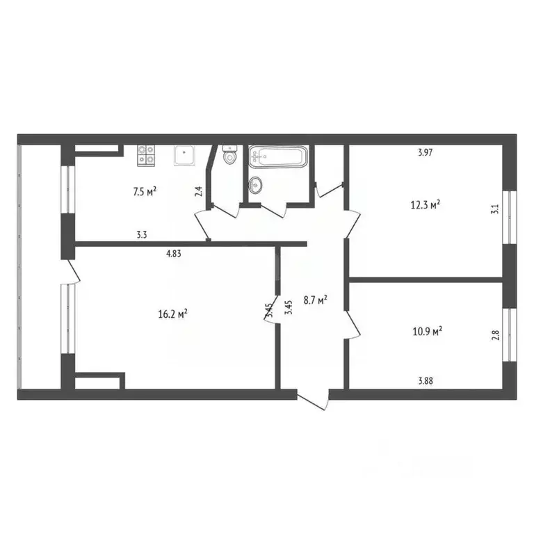 3-к кв. Саратовская область, Балашов ул. Орджоникидзе, 4 (59.4 м) - Фото 2
