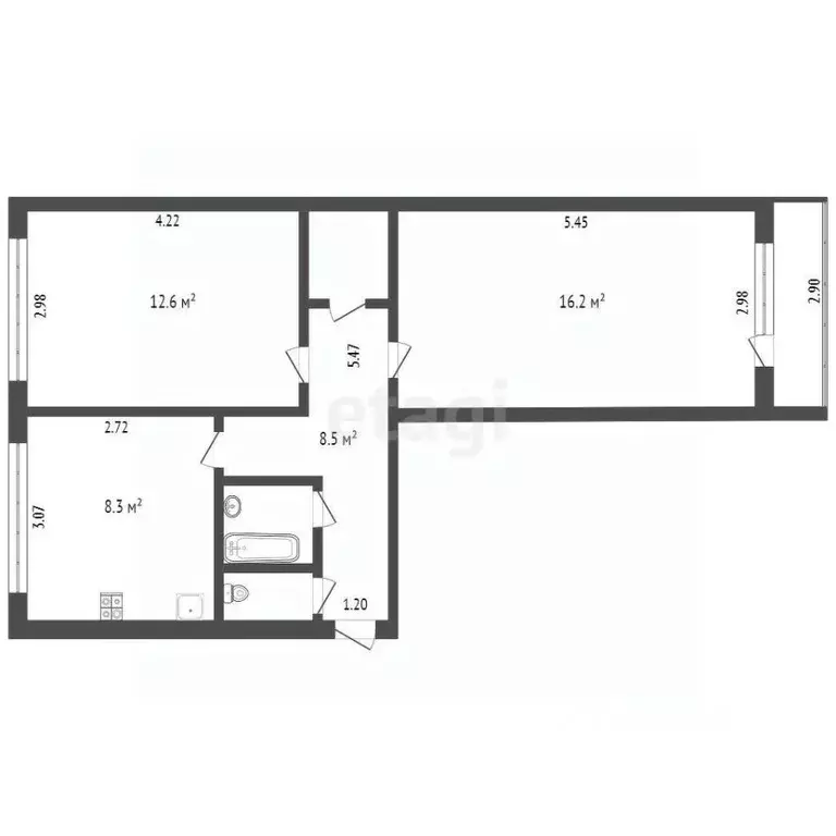 2-к кв. Калужская область, Бабынинский район, Муромцево с/пос, с. ... - Фото 2