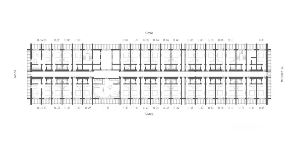 Студия Краснодарский край, Сочи ул. Ленина, 219а (21.1 м) - Фото 1