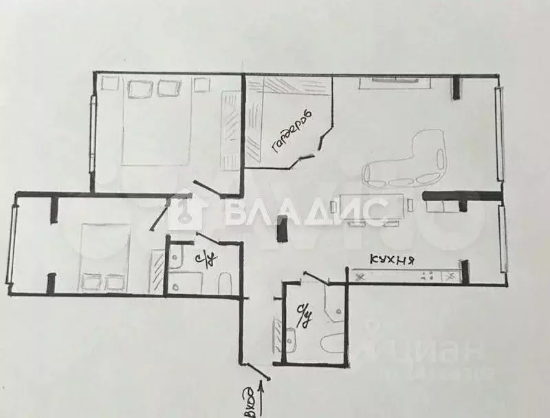 3-к кв. Белгородская область, Белгород ул. Победы, 49к3 (84.0 м) - Фото 2