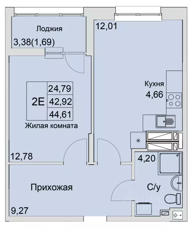 2-к кв. Ростовская область, Батайск  (44.61 м) - Фото 0