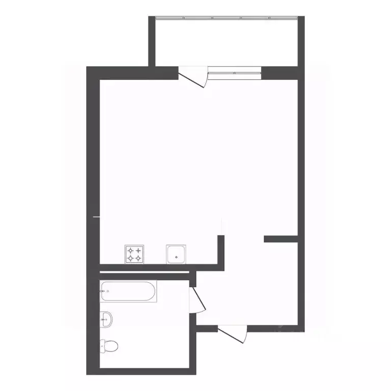 Студия Тюменская область, Тюмень ул. Червишевский Тракт, 47 (26.2 м) - Фото 1
