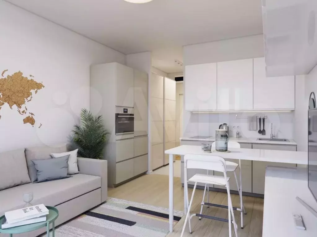 Квартира-студия, 33,7 м, 4/16 эт. - Фото 1