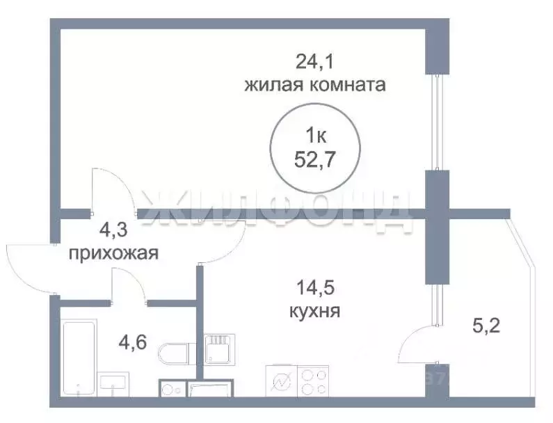 1-к кв. Ханты-Мансийский АО, Нефтеюганск 6-й мкр, 17 (52.7 м) - Фото 1