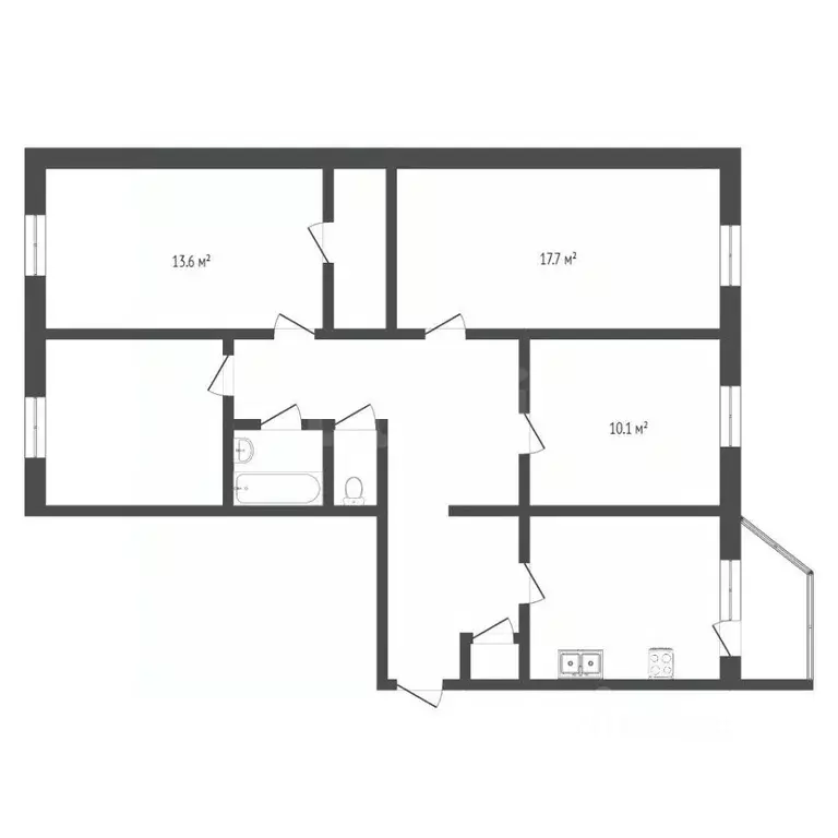4-к кв. Ханты-Мансийский АО, Сургут ул. Крылова, 7 (89.7 м) - Фото 1