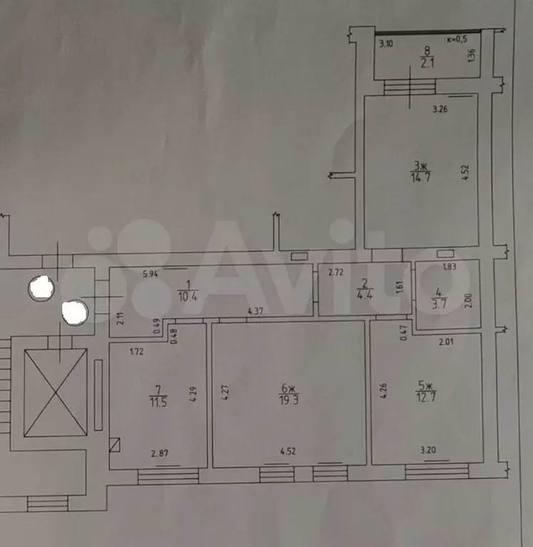 3-к. квартира, 78,6 м, 6/8 эт. - Фото 0