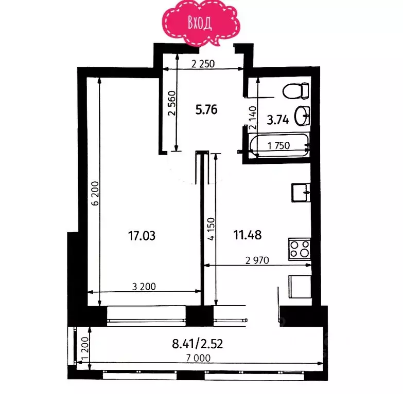 1-к кв. Татарстан, Казань Бухарская ул., 32к2 (37.9 м) - Фото 1