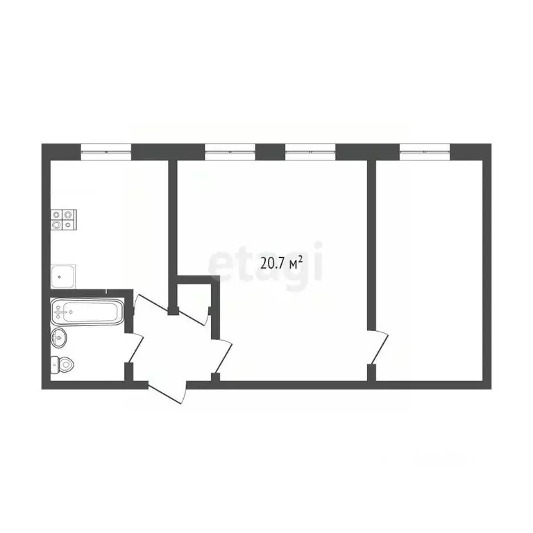 2-к кв. Тюменская область, Тюмень Военная ул., 15 (41.2 м) - Фото 2