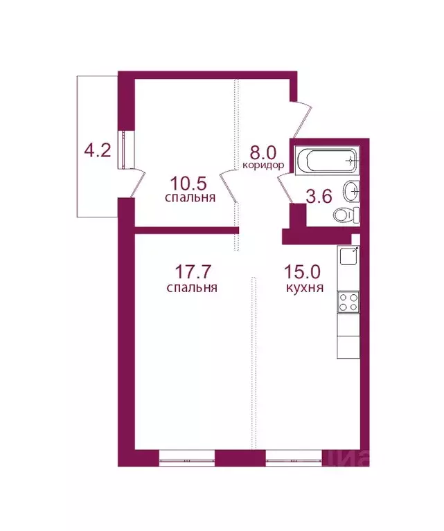 2-к кв. Иркутская область, Иркутск Топкинский мкр, 69 (59.0 м) - Фото 0