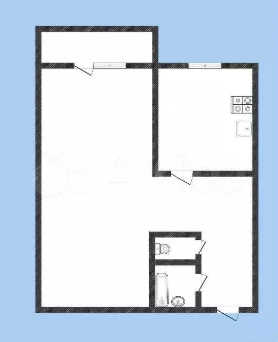 1-к. квартира, 30 м, 4/5 эт. - Фото 0