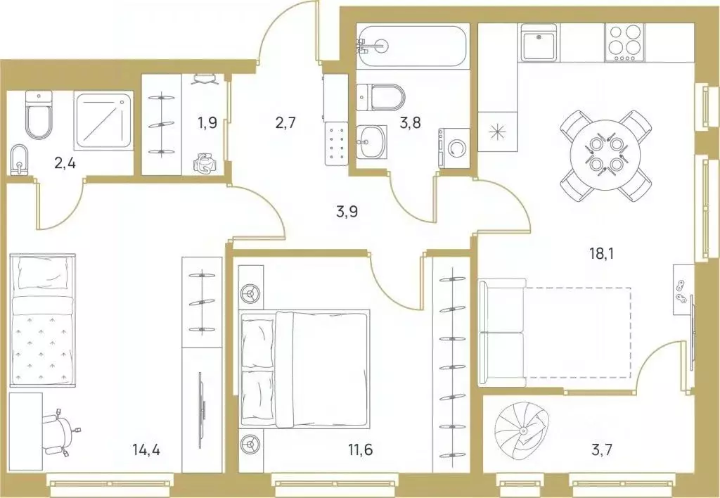 2-к кв. Пензенская область, Пенза ул. 65-летия Победы, 26 (62.5 м) - Фото 2