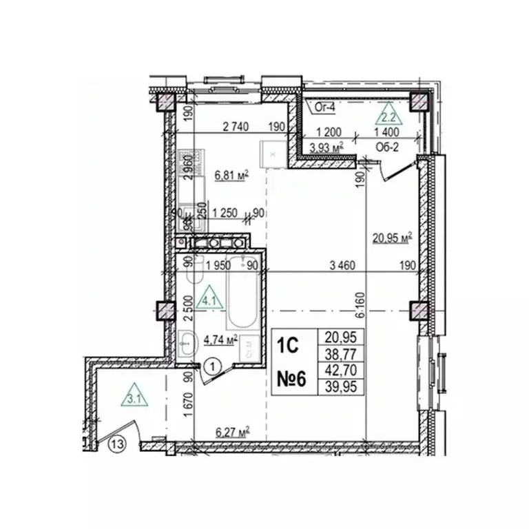 Студия Приморский край, Уссурийск Семь Ветров мкр, Уссури Парк жилой ... - Фото 1