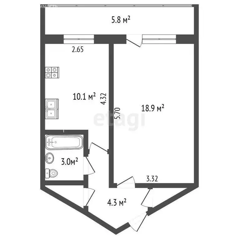 1-комнатная квартира: Воскресенск, микрорайон Новлянский, улица ... - Фото 1