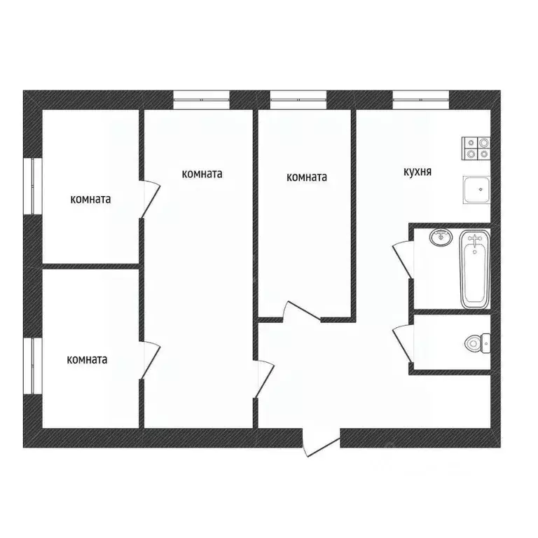 4-к кв. Ленинградская область, Кириши просп. Ленина, 36 (60.5 м) - Фото 2