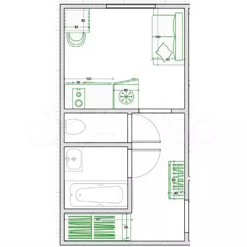 Квартира-студия, 12 м, 1/9 эт. - Фото 0