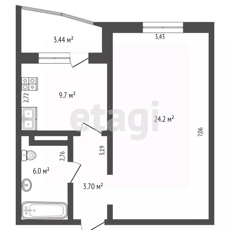 1-к кв. Тюменская область, Тюмень Широтная ул., 168к3 (44.0 м) - Фото 2