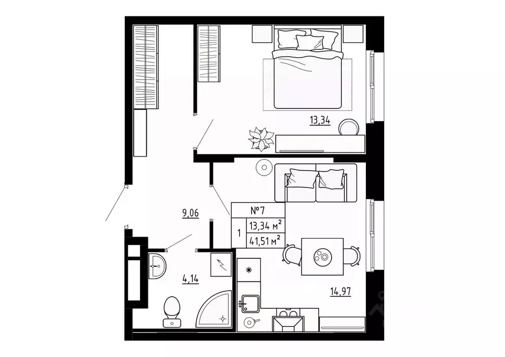 1-к кв. Ленинградская область, Ломоносовский район, Аннинское ... - Фото 1