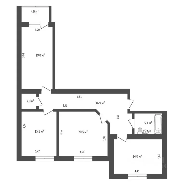 3-к кв. Тюменская область, Тюмень Широтная ул., 209 (92.6 м) - Фото 1