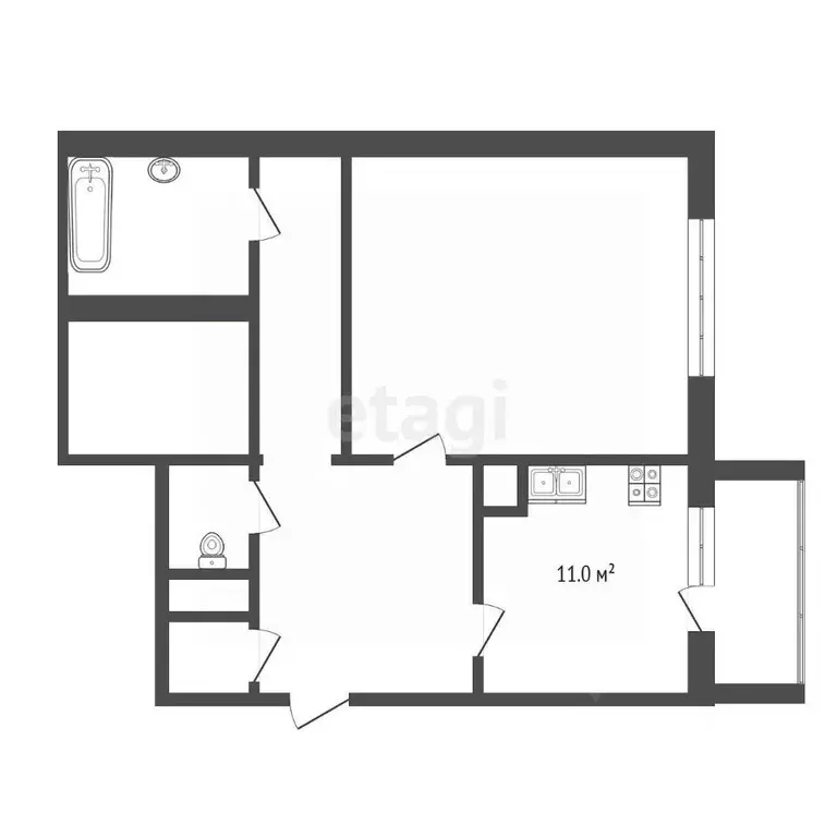 1-к кв. Ямало-Ненецкий АО, Новый Уренгой Оптимистов мкр, 2/2 (53.5 м) - Фото 2