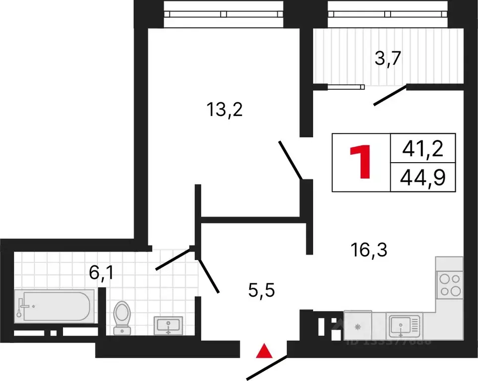 1-к кв. Свердловская область, Екатеринбург ул. Шаумяна, 30 (44.8 м) - Фото 0