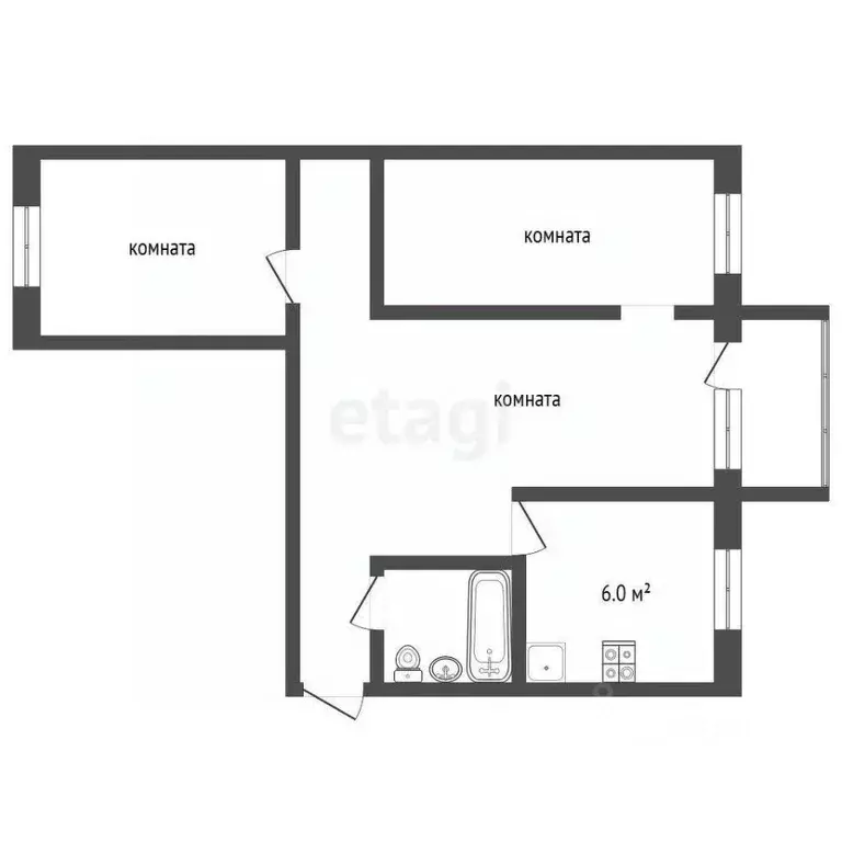 3-к кв. Архангельская область, Архангельск Первых Пятилеток мкр, ул. ... - Фото 1