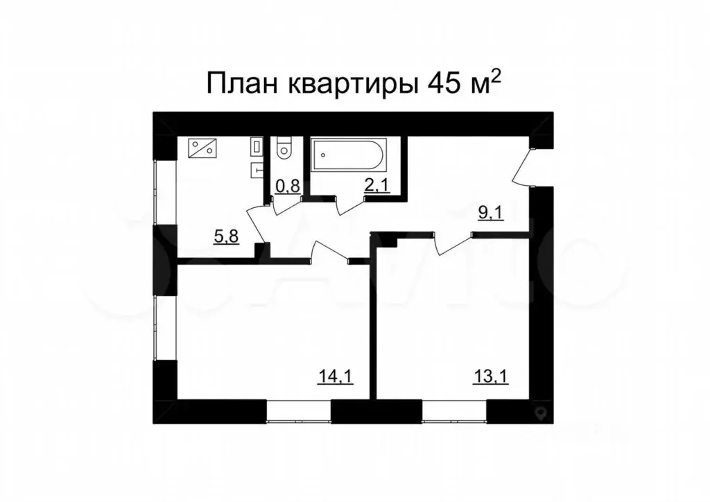 2-к кв. Тульская область, Тула ул. Гайдара, 7 (45.0 м) - Фото 1