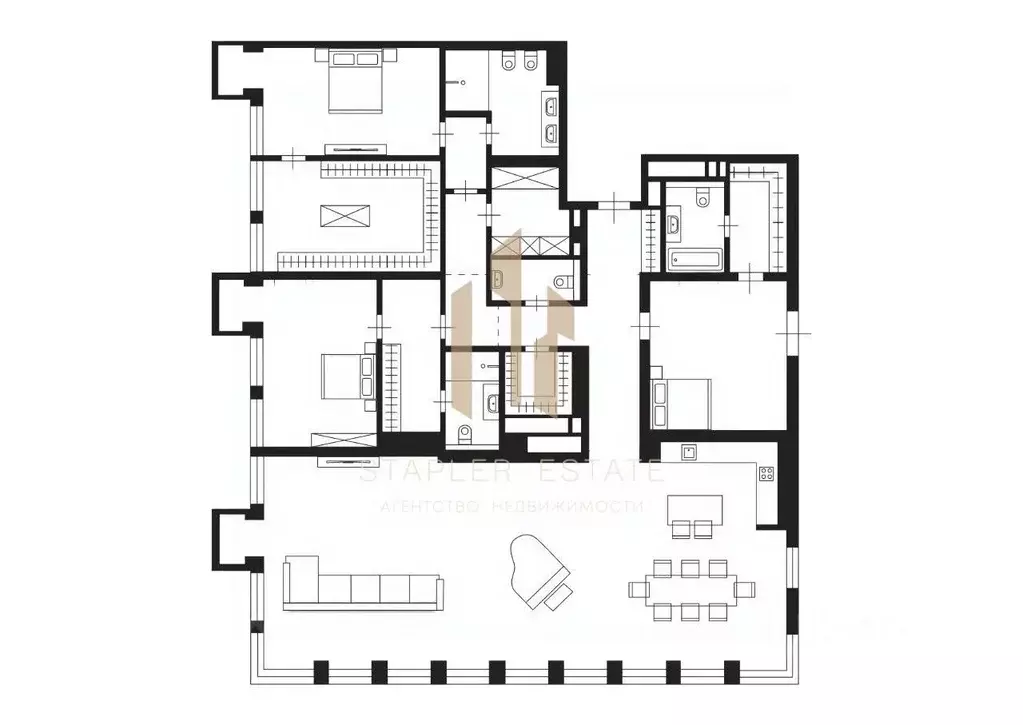 4-к кв. Москва ул. Костикова, 4к1 (273.0 м) - Фото 1