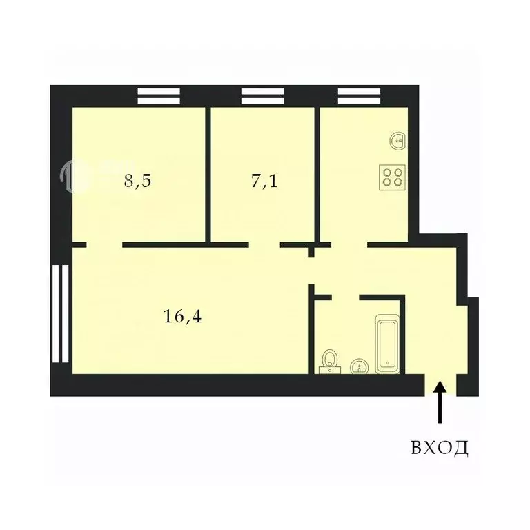 3-к кв. Москва Скаковая ул., 18А (47.7 м) - Фото 1