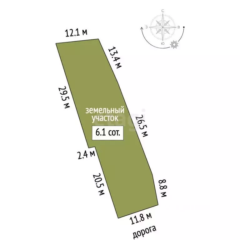Участок в Севастополь с. Широкое, ул. Булгакова, 55 (6.0 сот.) - Фото 2