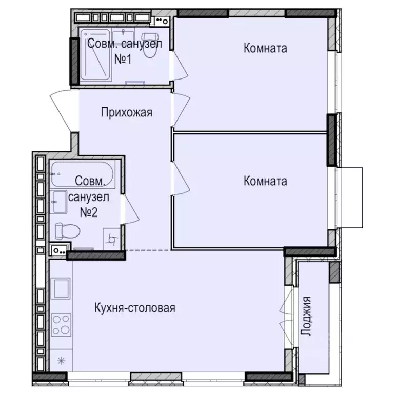 2-к кв. Удмуртия, Ижевск Карлутский жилрайон, 3-й мкр,  (58.2 м) - Фото 0