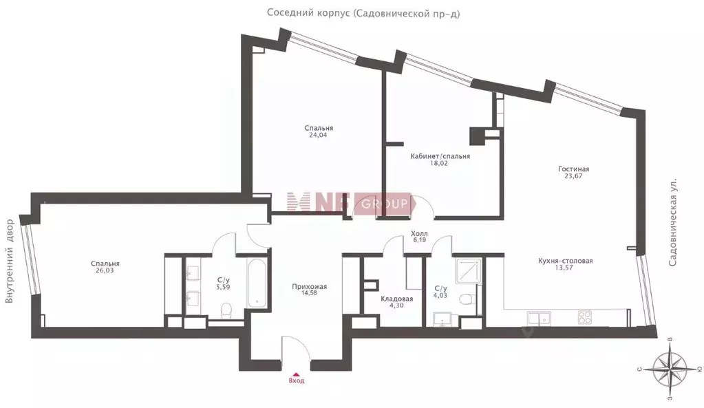 4-к кв. Москва Балчуг Резиденс жилой комплекс, кА (146.3 м) - Фото 1