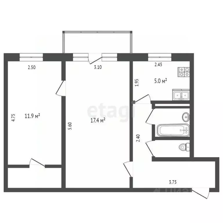 2-к кв. Орловская область, Орел Приборостроительная ул., 38 (45.0 м) - Фото 1