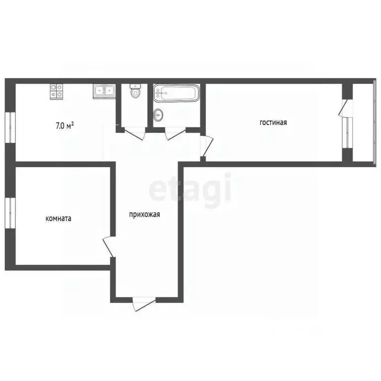 2-к кв. Ямало-Ненецкий АО, Муравленко ул. Муравленко, 38 (51.4 м) - Фото 2