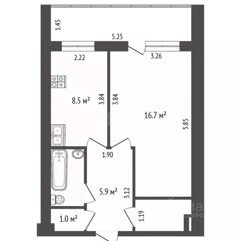 1-к кв. Московская область, Люберцы городской округ, Томилино пгт ул. ... - Фото 2