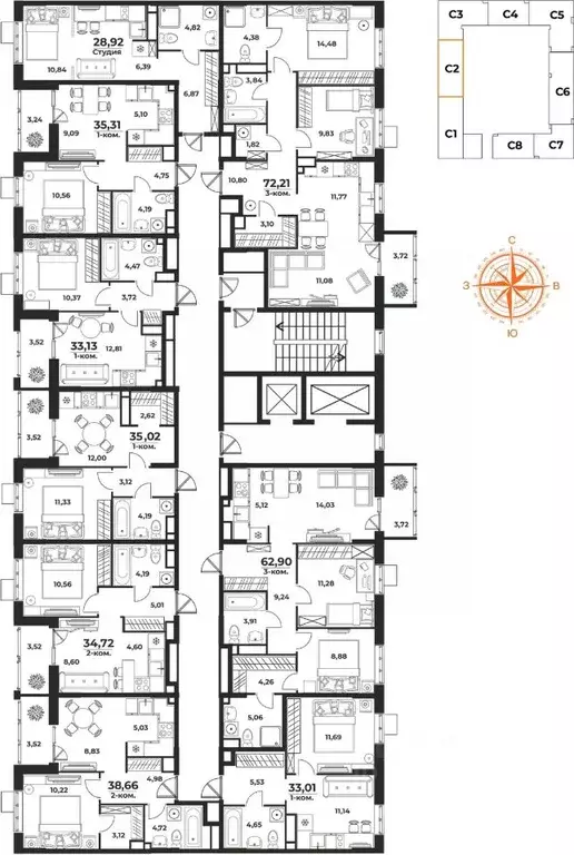 1-к кв. Хабаровский край, Хабаровск Брянский пер. (35.02 м) - Фото 2