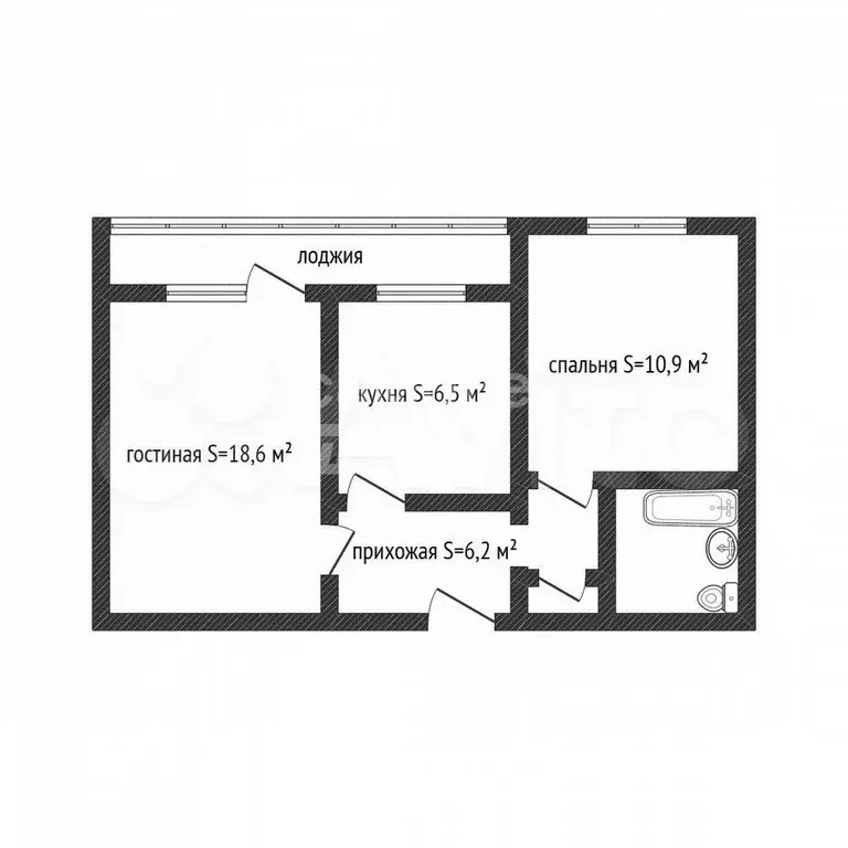 2-к. квартира, 48,8 м, 9/9 эт. - Фото 0