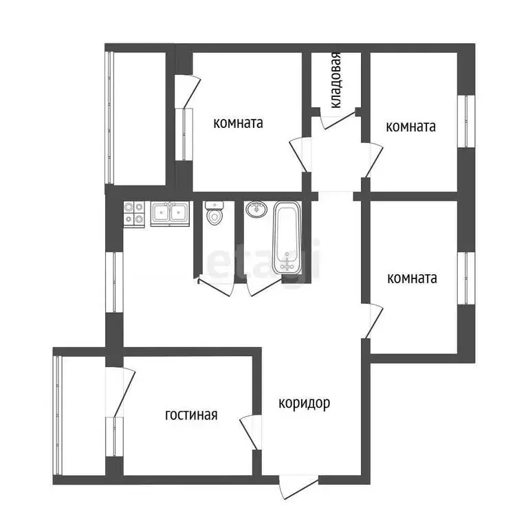 4-комнатная квартира: Прокопьевск, улица Есенина, 80 (89.4 м) - Фото 1