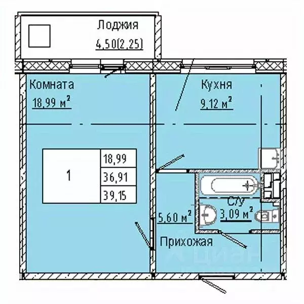 1-к кв. Омская область, Омск Солнечный мкр,  (39.15 м) - Фото 0