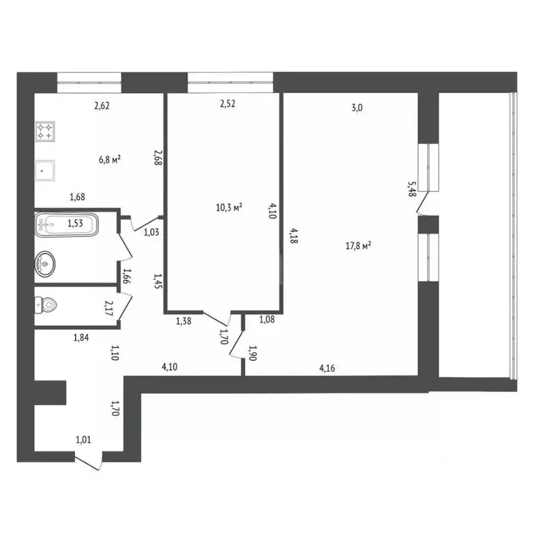 2-к кв. Башкортостан, Уфа ул. Комарова, 18/1 (44.6 м) - Фото 2