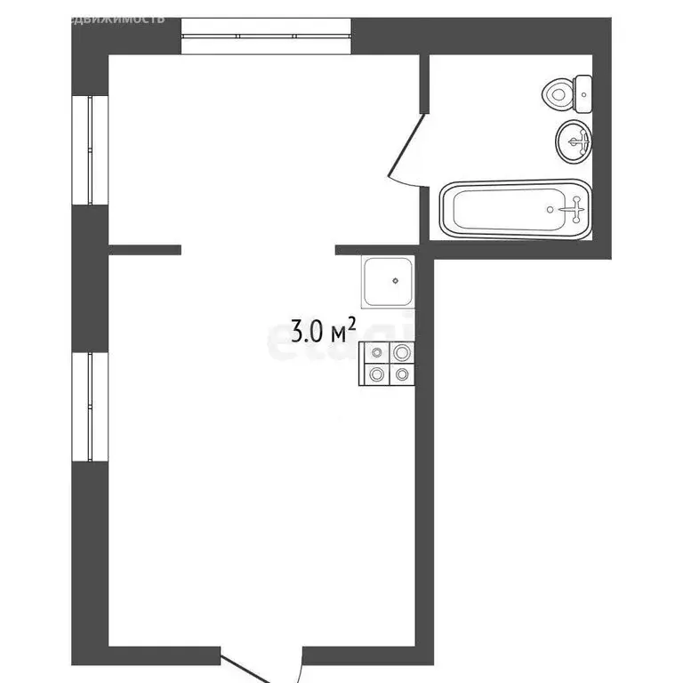 Квартира-студия: Отрадное, Отрадная улица, 25 (30 м) - Фото 1
